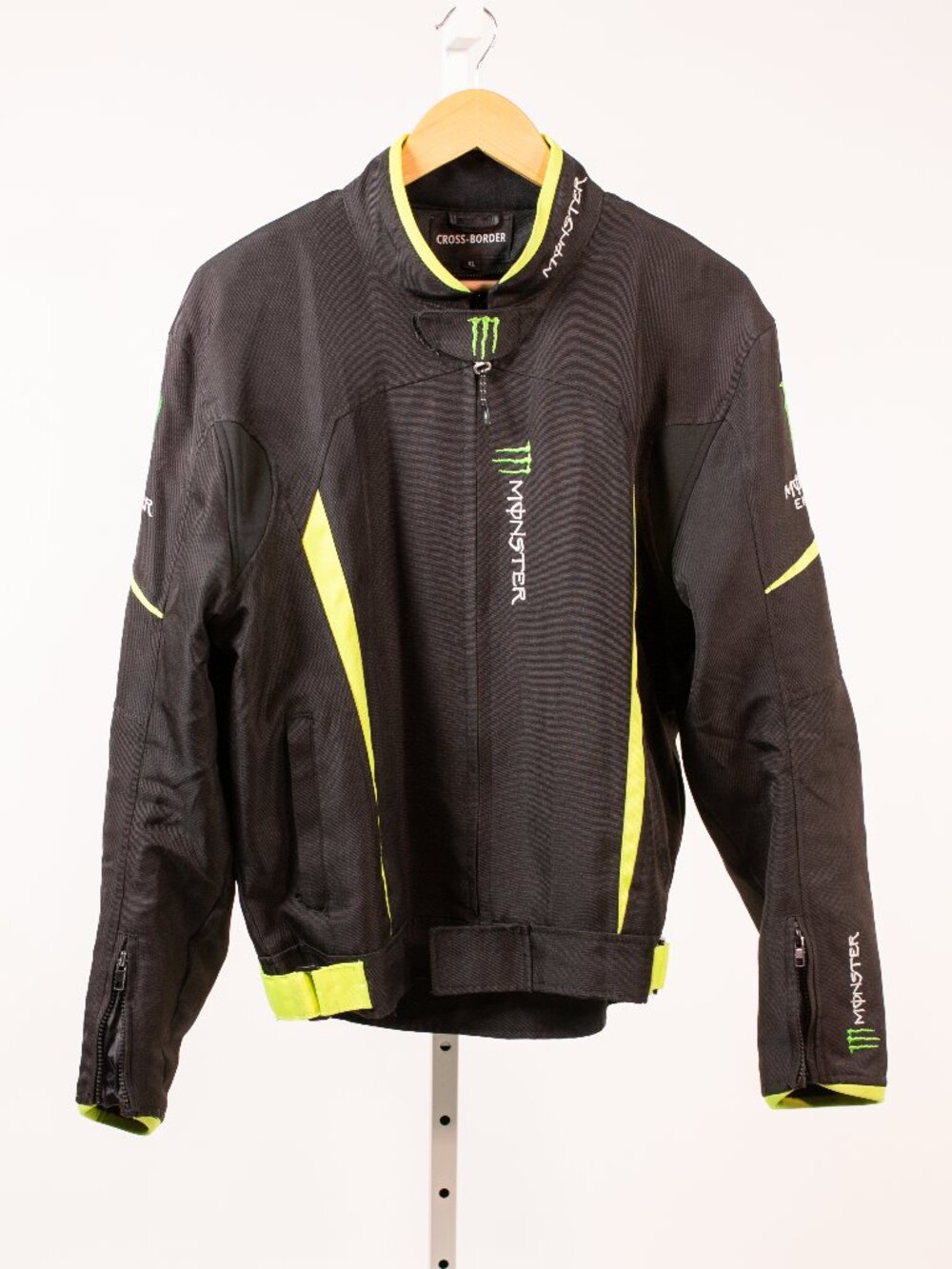 Monster Energy Men's Black & Neon Yellow Moto Jacket